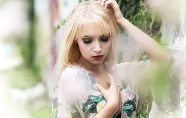 Picture summer, girl, face, hair, blur