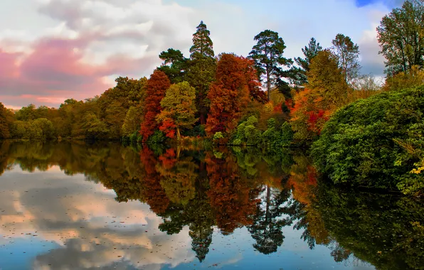 Picture autumn, nature, lake, Park