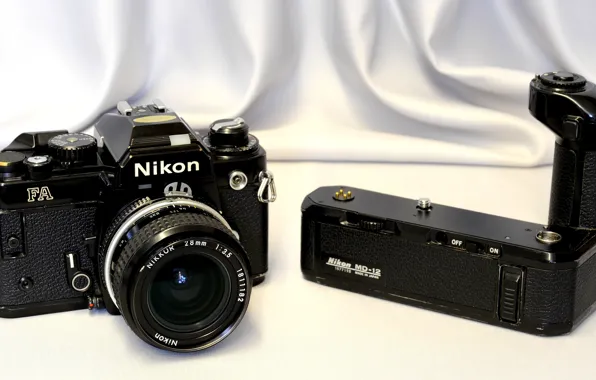 Picture background, single lens reflex cameras, small, SLR camera, drive, Nikon FA, Nikon motor MD-12, matrix …
