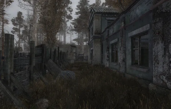 Nature, house, the fence, fence, Stalker, house, Stalker, nature