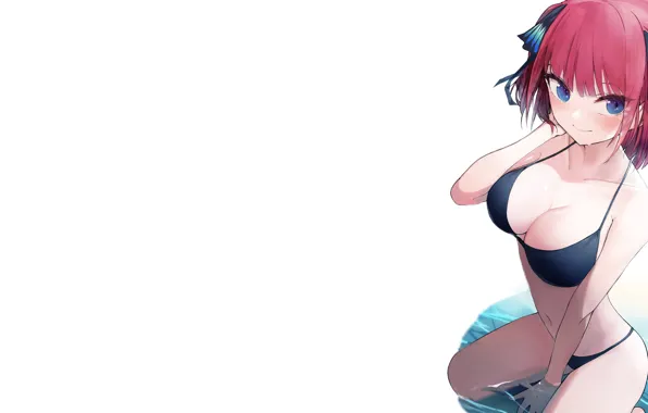 Picture girl, hot, sexy, beach, pink, anime, swimsuit, bikini