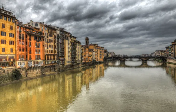 Water, bridge, city, the city, river, background, widescreen, Wallpaper