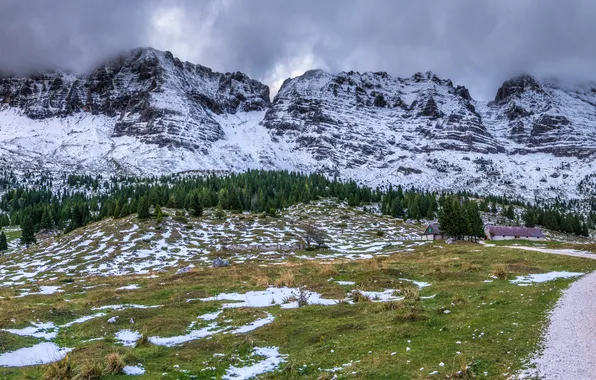 Nature, Clouds, Mountains, Road, Italy