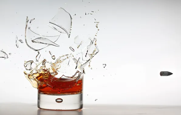 Squirt, fragments, glass, speed, bullet