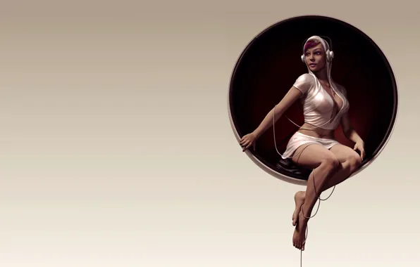 Girl, art, pascal ackermann, Flower of sounds