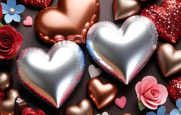 Love, flowers, holiday, heart, heart, hearts, heart, Valentine's Day