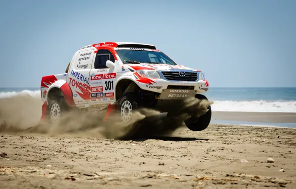 Sand, Sea, Toyota, Hilux, Rally, Dakar, Dakar, Toyota
