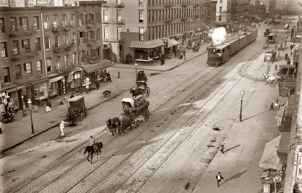 Wagon, tram, street