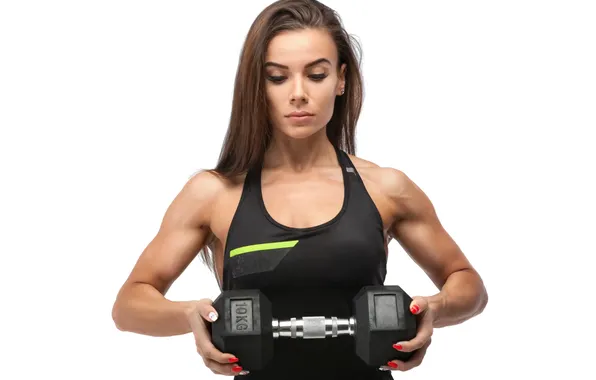Figure, fitness, figure, hair, pose, workout, fitness, dumbbells