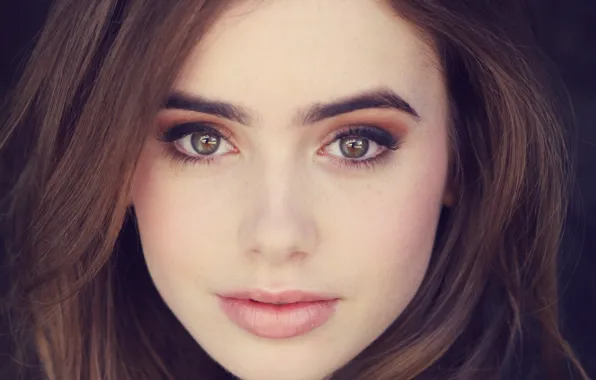 Eyes, look, face, photo, face, lily collins, Lily Collins