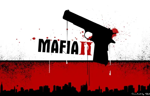 Picture red, gun, black, mafia2