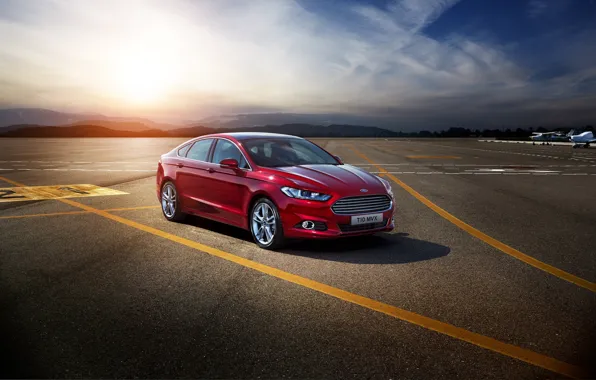 Picture photo, Ford, car, metallic, Burgundy, Mondeo, 2015