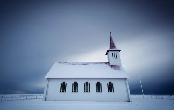 Picture winter, temple, Iceland