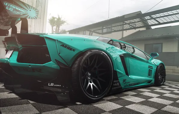 Wallpaper Lamborghini, Side, Aventador, Liberty Walk, LB Works for ...