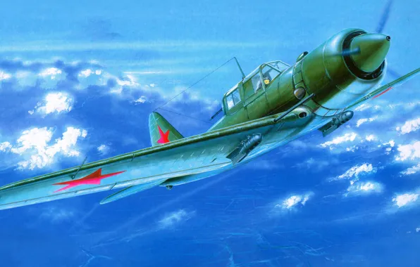 The sky, figure, dry, attack, the plane, Su-6 m-71
