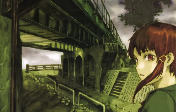 Look, bridge, fiction, Art, cyberpunk, drama, Serial Experiments Lain, everyone is connected