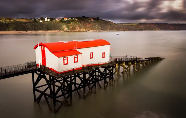 Picture sea, home, Bay, Wales, Tenby