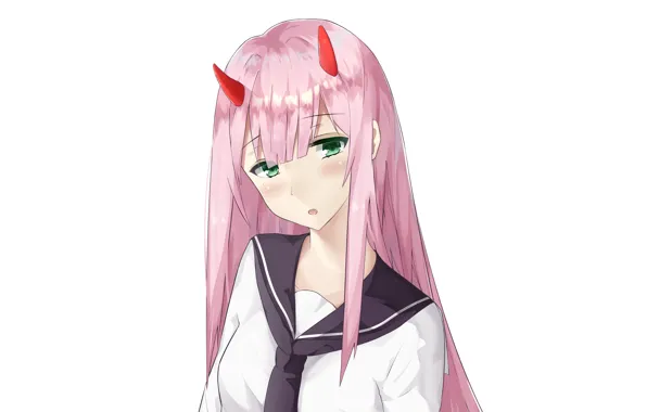 Girl, portrait, horns, 002, Darling In The Frankxx, Cute in France, Zero Two