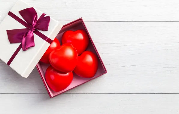 Picture love, box, gift, hearts, red, love, box, romantic
