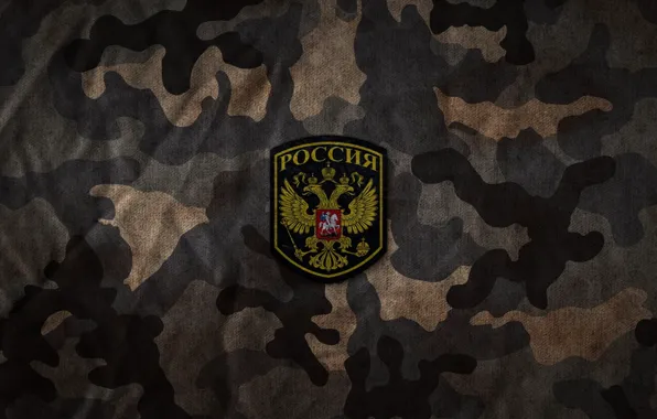 Picture autumn, camouflage, Russia, coat of arms, Chevron