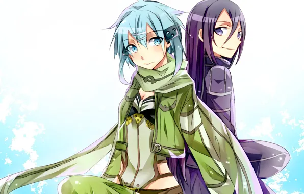 Look, anime, art, guy, Sword art online, Sword Art Online, Kirito, Sinon