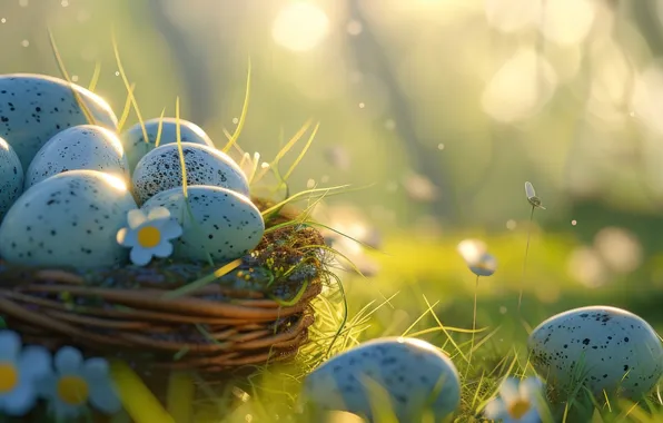 Holiday, eggs, spring, Easter, painted, eggs, Easter, easter composition
