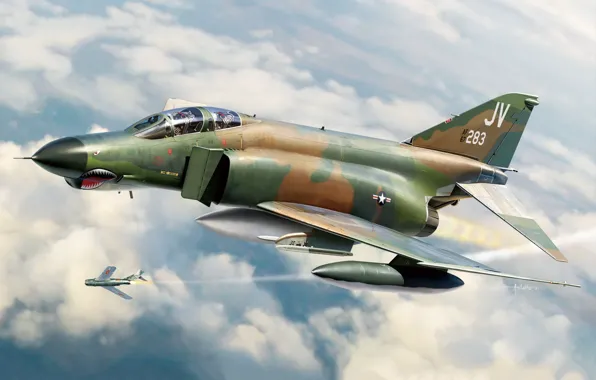 USA, fighter-bomber, fighter-interceptor, F-4 Phantom II, tactical fighter, Auletta, US Airforce, the Vietnam war