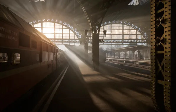 Picture morning, Saint Petersburg, Vitebsky railway station