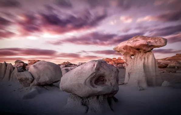 Stones, desert, usa, new mexico, bisti badlands