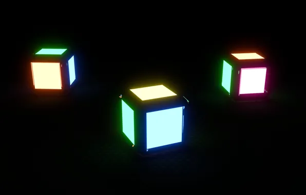 Color, rendering, minimalism, colors, cube, Cube, cube, render