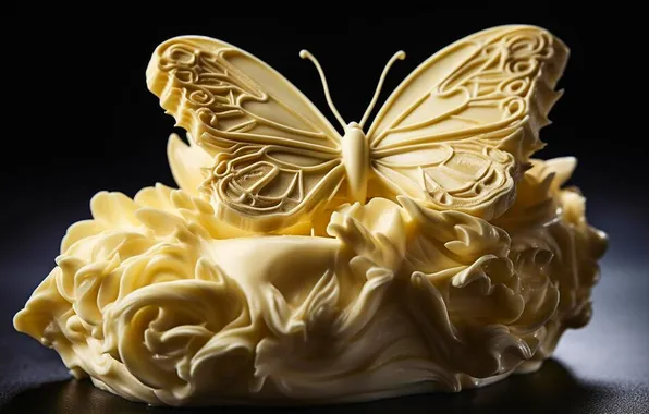 Butterfly, the sweetness, dessert, white chocolate
