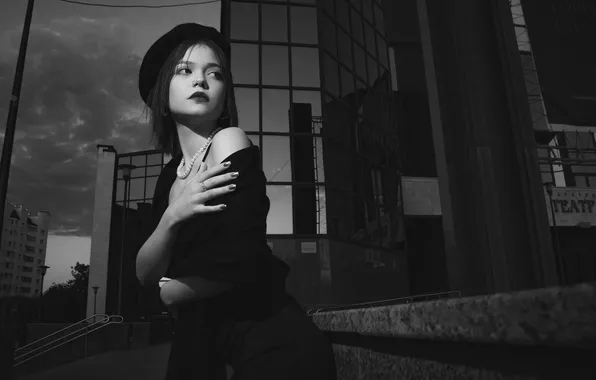 Girl, sweetheart, model, brunette, Wallpaper, Portrait, Beads, Piercing