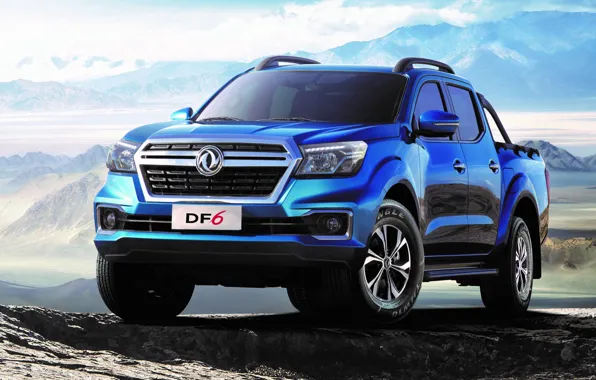 Picture clouds, mountains, pickup, Dongfeng, Dongfeng DF6, Rich 6