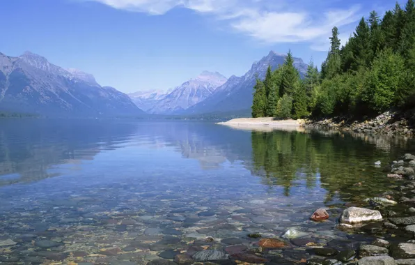 Forest, mountains, nature, lake