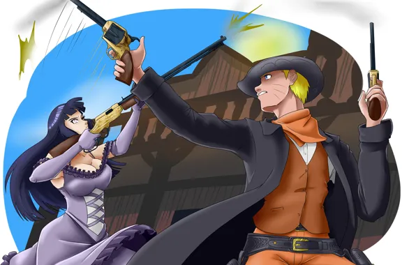 Weapons, two, Naruto, Naruto, Naruto Uzumaki, Hinata Hyuga