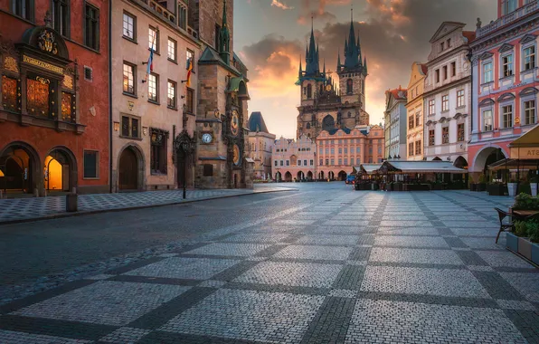 Building, home, Prague, Czech Republic, area, Church, Prague, Old town square