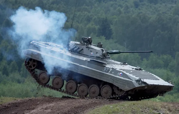 Jump, exercises, infantry fighting vehicle, BMP, tankodrom