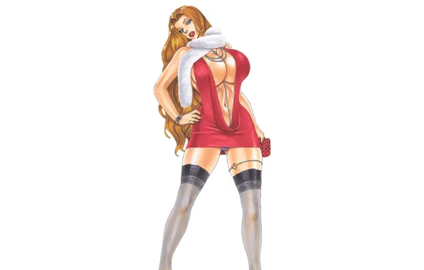 Picture girl, mini dress, Curvy