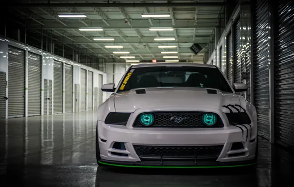 Mustang, light, white, ford, shadow