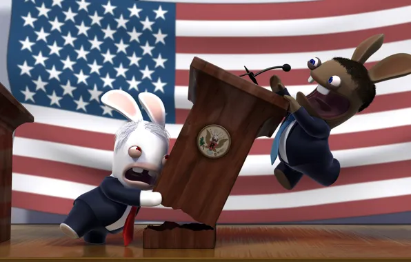 Picture Rabbit, fight, the trick, Obama, President, McCain