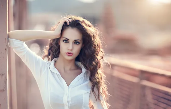 Portrait, makeup, curls, Alessandro Di Cicco