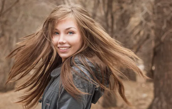 Girl, happiness, smile, hair, Alina, stroke, Katie Melman, Smile and Happy