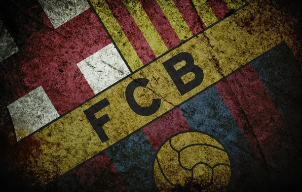Football, logo, grunge, fc barcelona