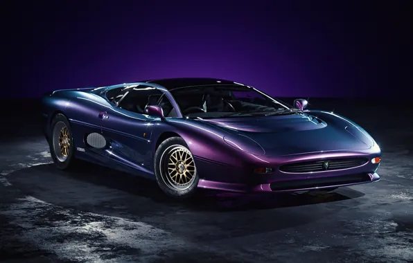 Jaguar, Front, XJ220, Gold Wheels, VIolet