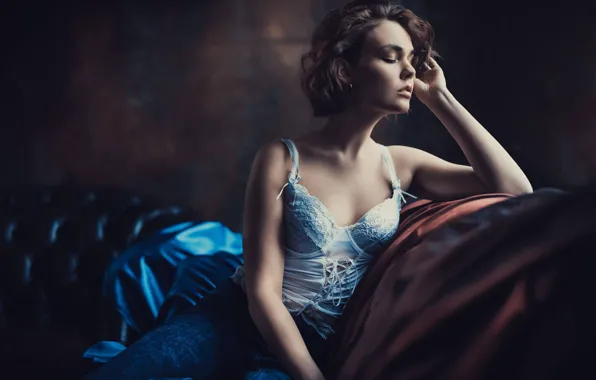 Picture girl, pose, mood, Klaus Grimm