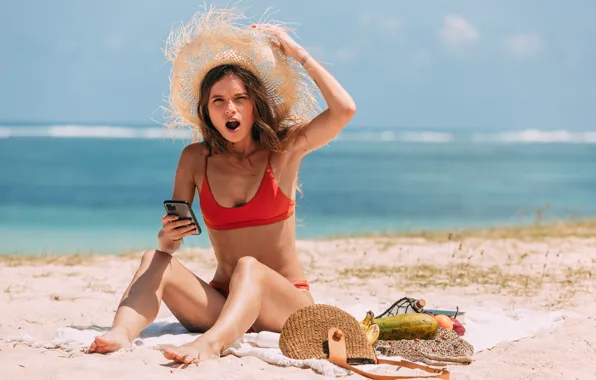 Sea, beach, summer, stay, summer, beach, sea, smartphone