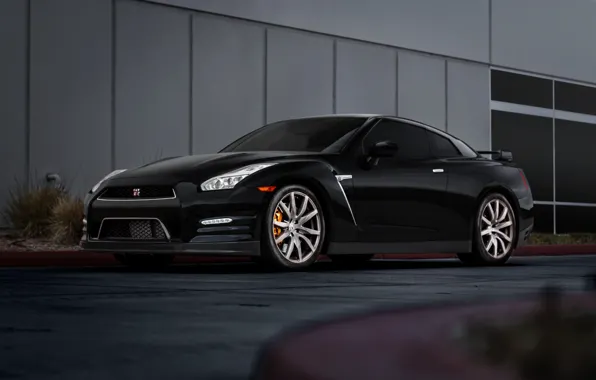 Picture GTR, Nissan, Car, Front, Black, R35, Road, Wheels