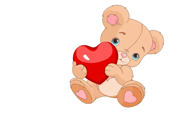 Picture holiday, gift, heart, art, bear, Valentine, Valentine's day, children's