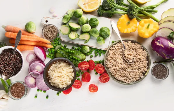 Bow, peas, len, figure, vegetables, tomatoes, carrots, cucumbers