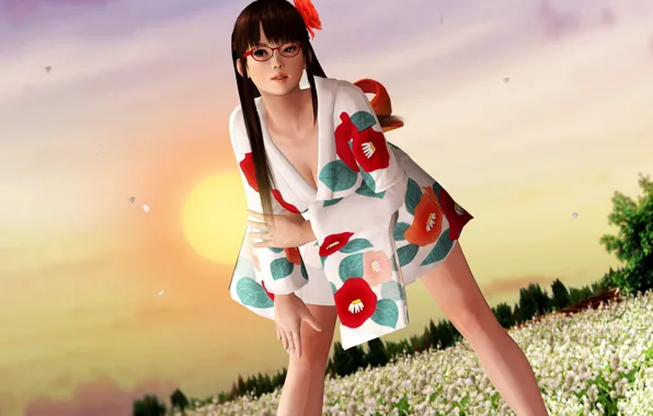 Picture summer, girl, anime